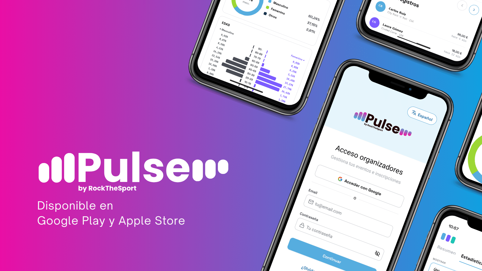 Pulse by RockTheSport en varios dispositivos móviles