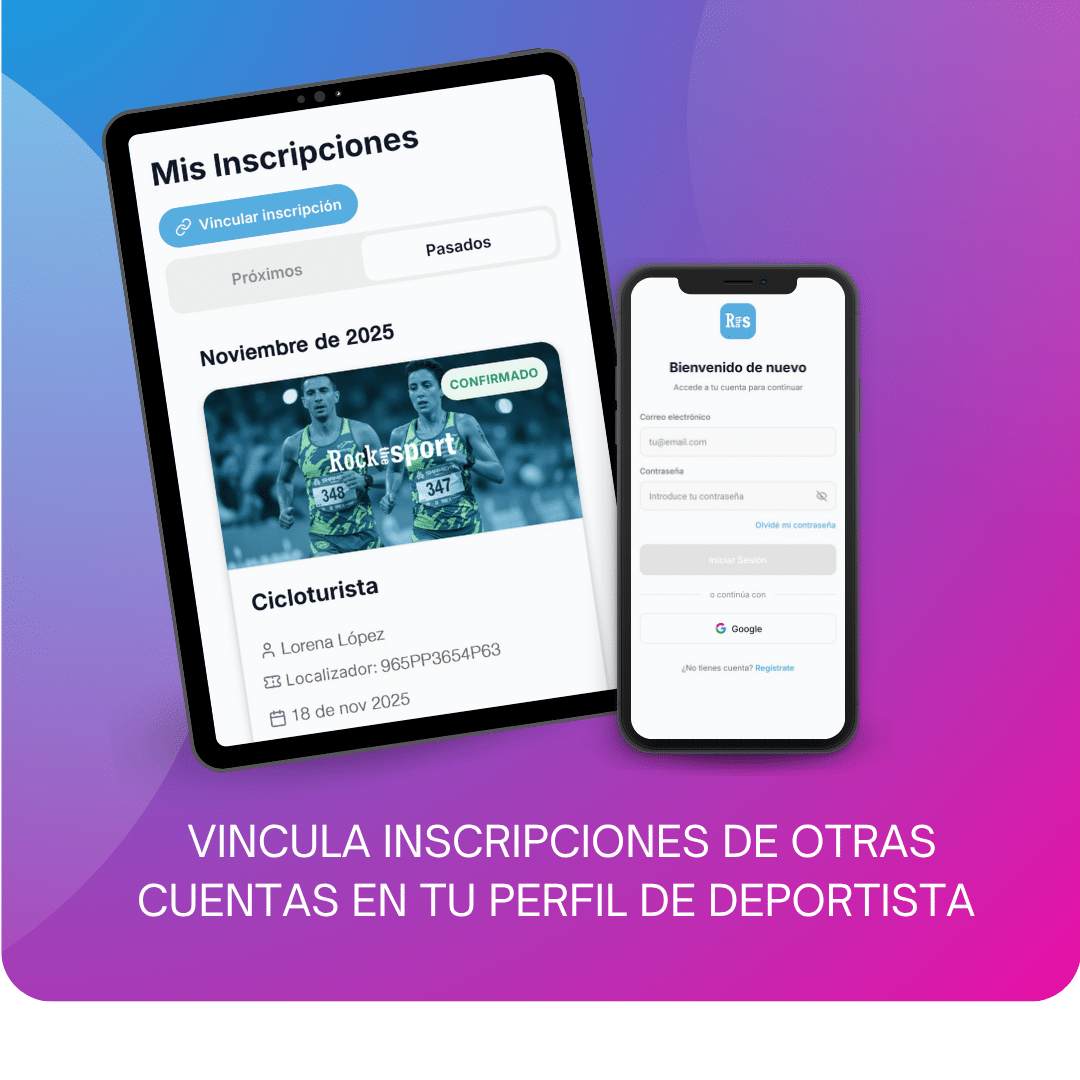 Pantalla de dorsal digital con código QR en RTS Atleta